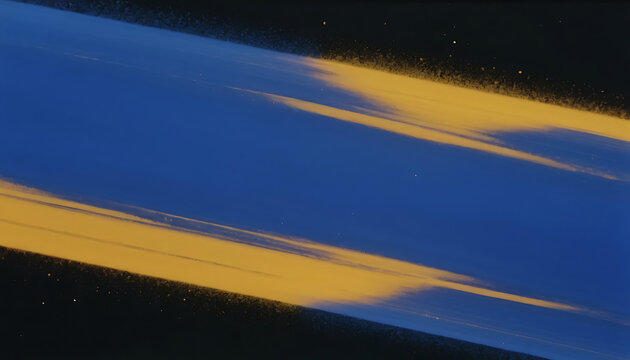 Dynamic blue and yellow streaks moving diagonally across a dark canvas, high energy futuristic motion line background for design