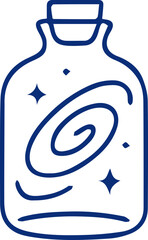 A Captivating Cosmic Galaxy Contained Within a Mystical Bottle Vector Artwork