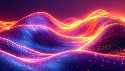 Obraz premium Abstract Glowing Waves of Energy and Light.