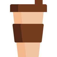 Brown Coffee Cup With Brown Lid And Sleeve On Transparent Background For Takeaway Drinks
