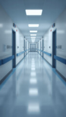Obraz premium hospital background clean corridor bokeh blur effect
