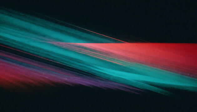 Diagonal teal and red streaks on black delivering bold high‑contrast techno vibe and dynamic rhythm