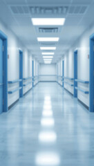 Obraz premium hospital background clean corridor bokeh blur effect