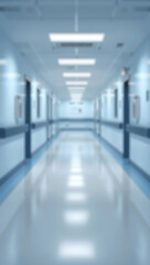 Obraz premium hospital background clean corridor bokeh blur effect