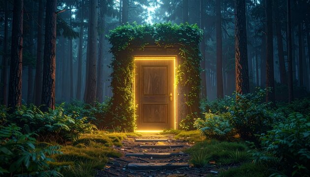 Mystical Portal in Forest - A Gateway to Another World.