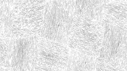 Abstract black and white textured background with irregular geometric shapes and parallel lines pattern