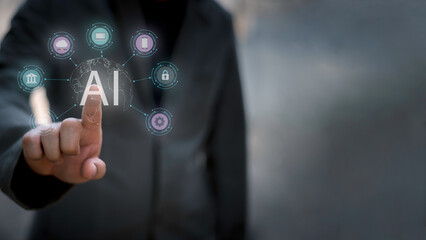 Software engineer working with database and big data analytics, cloud computing with AI and data exchange, innovation technology.Data Science and engineering, digital technology, tech background.