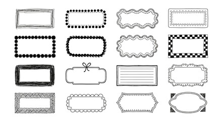 Curated assortment of diverse decorative frames, offering elegant and unique styles for enhancing graphic designs, invitations, labels, and festive event announcements