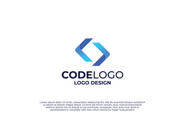 Creative Code logo design template