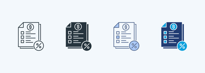 Tax Deduction Multiple Style Icon Collection