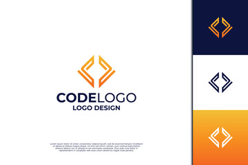 Creative Code logo design template