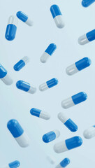 pharmaceutical background floating capsules and pills