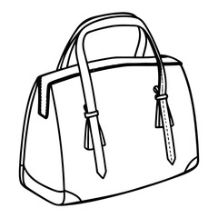 Stylish Elegant Modern Handbag Accessory Fashionable Female Purse Line Art Outline Drawing Contemporary Trendy Women Shoulder Bag Minimalist Design