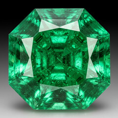 Emerald Gemstone Macro: Pristine Green Crystal with Intricate Details. 