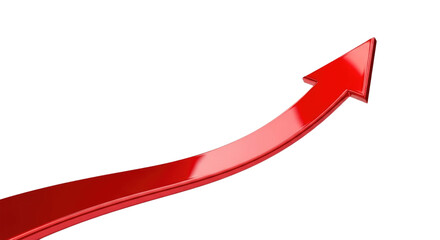 Red arrow upward trend transparent background cutout png