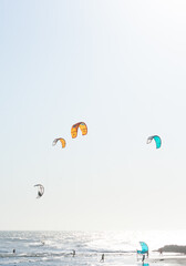 kite surfing on the beach