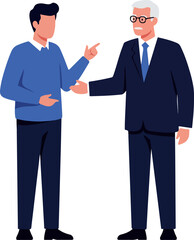 Two Men Talking Business Flat Design Isolated People Illustration