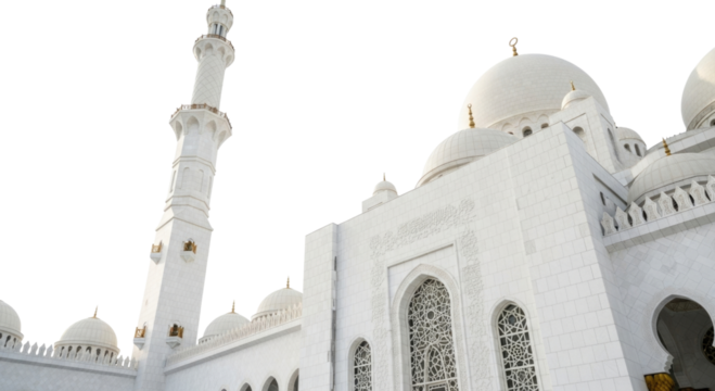 Mosque at night transparent background cutout png