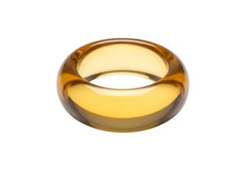 Yellow ring with concentric circles isolated on transparent background