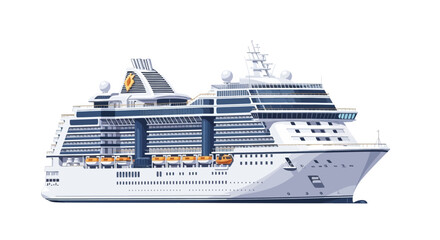 vector illustration of a modern luxury cruise ship