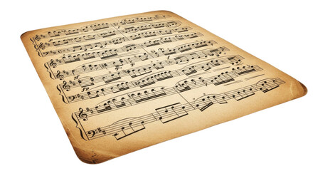 Vintage sheet music transparent background cutout png