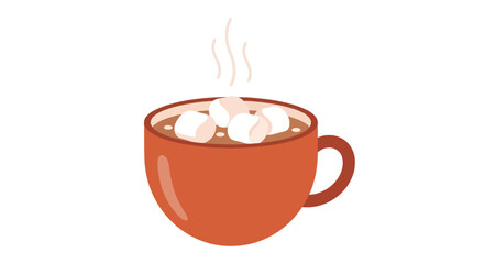 Cozy Hot Chocolate Mug with Melting Marshmallows Steaming Warm Beverage for Winter Comfort