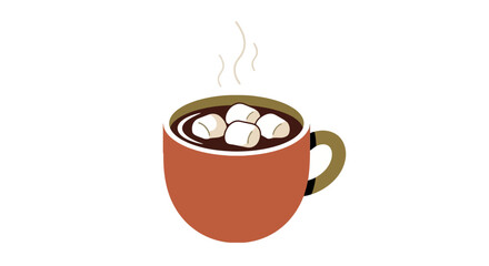 Cozy Hot Chocolate with Marshmallows in a Rustic Mug Steaming Beverage for Winter and Autumn Comfort