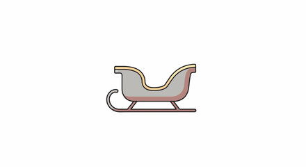 Classic Sleigh Icon Festive Christmas Holiday Transportation and Winter Fun Vector Graphic