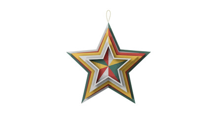 Festive Layered Star Ornament Hanging for Holiday Celebration or Christmas Decoration