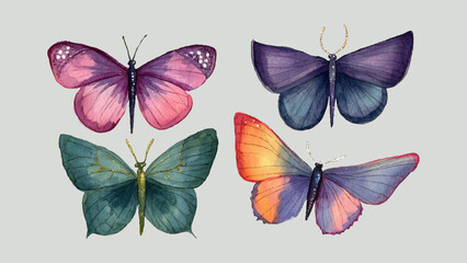 Colorful Watercolor Butterfly Art Illustration Vector Design