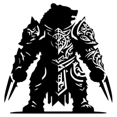 Bear knight character silhouette
