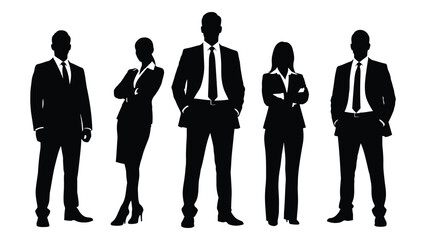 Professional business team silhouettes Vector