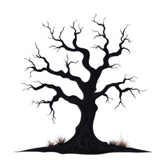 Spooky barren tree with twisted branches