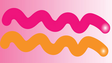 wirl Color Gradient two Lines. Vector Abstract Seamless Rainbow Ribbons. 3D Curve Swirl Strokes. Flowing Lines Graphic Design