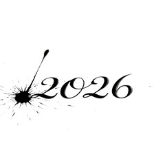 Silver 2026 Text, with a Sparkler Effect, cutout, PNG isolated on a white or transparent background, AI