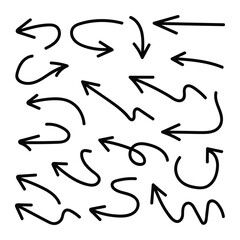 Set of Hand arrows icon vector. guiding direction and indicating movement symbol. vector illustration.