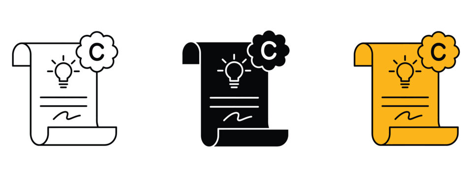 Intellectual property and copyright icon vector. copyright law clarity and intellectual property protection symbol. vector illustration.