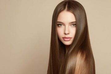 Portrait of beautiful woman with long hair 