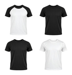 Naklejka premium Black and White Shirt Designs for Creative Art and Fashion Projects, bundle collection, Isolated on Transparent Background
