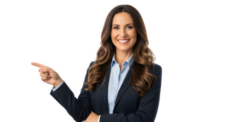 Professional woman directing attention to key data