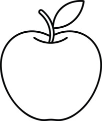 Simple Minimalist Fruit Outline Drawing Clean White Background Basic Apple Sketch Minimalist Produce Artwork Healthy Food Icon Simple Fruit Design