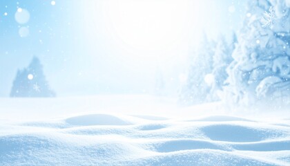 Winter Wonderland Serene Snowscape of Snow-Covered Pines Under a Bright Sun