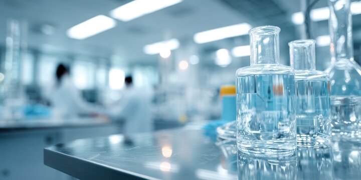 Innovative science research in a modern laboratory focused on medical chemistry and biology tests utilizing advanced technology and equipment