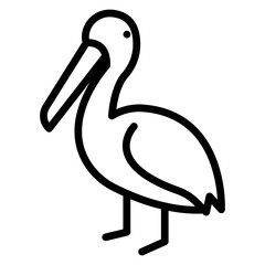 Pelican Vector Line Icon Design