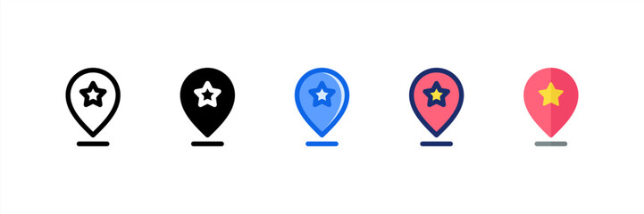 Bookmark icon set multiple style collection. Vector illustration.