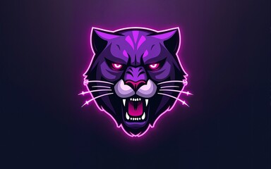 Purple Panther E-sport Gaming Logo Editable Text Effect. High quality