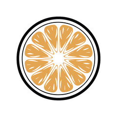 Orange Slice Citrus Fruit Round Section Icon Fresh Refreshing Summer Beverage Ingredient Natural Sweet Zest