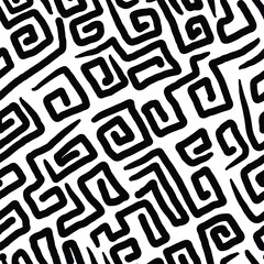 Stiff spiral hand drawn doodle seamless pattern