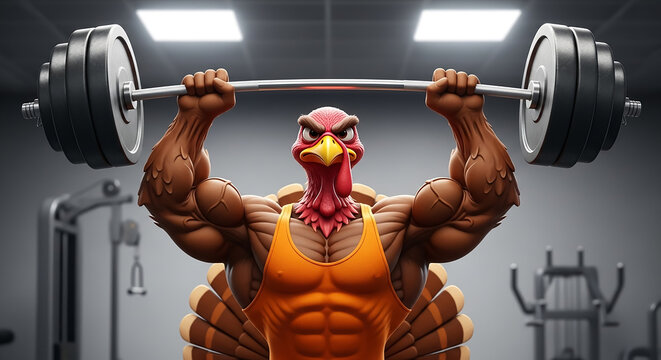 Turkey bodybuilder lifting heavy barbell in gym