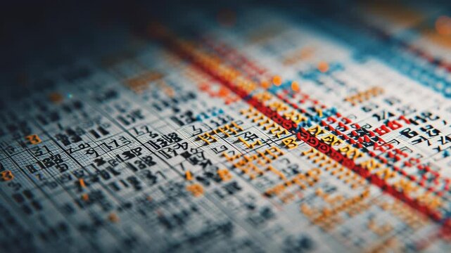 Macro shot of dynamic systematic regime model showing transition probability matrix, sharp editorial finance visual, ai driven investment fund